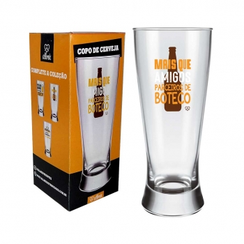 Copo Lager Happy Beer - Mais Que Amigos 300 ML