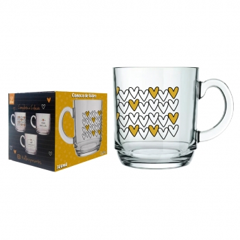 Caneca Aspen Love Gold Coração Dourado 300 ML