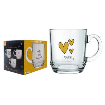 Caneca Aspen Love Gold Vai Dar Tudo Certo 300 ML