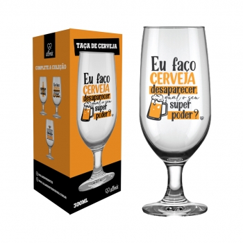 Taça Cerveja Happy Beer Eu Faço Cerveja Desaparecer 300 ML