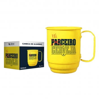 Caneca Alumínio 500 ML Pai Parceiro Luva Com 1