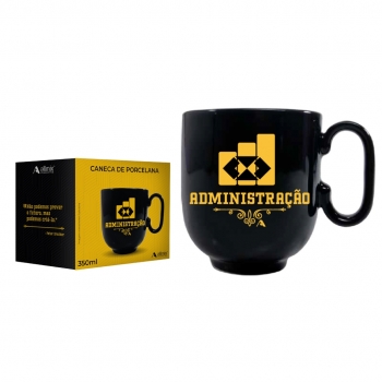 CANECA FORMA PRETA 350ML ADMINISTRACAO LUVA COM 1