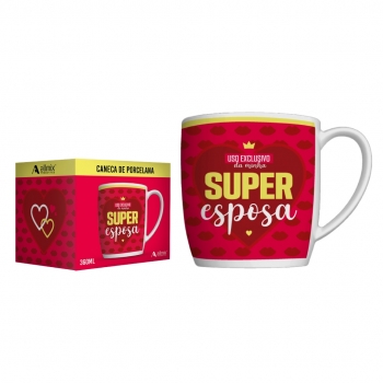 Caneca Urban 360 ML Família Luva Com 1 - Super Esposa