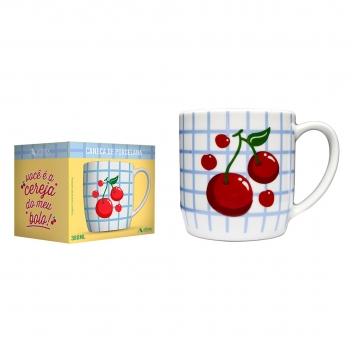 Caneca Urban Frutas 360 ML Luva Com 1 - Você É A Cereja Do Meu Bolo