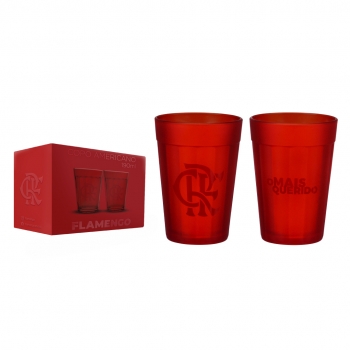 Copo Americano Prime Flamengo Vermelho 190 ML Kit com 2 unid