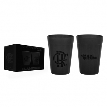 Copo Americano Prime Flamengo Preto 190 ML Kit com 2 unid