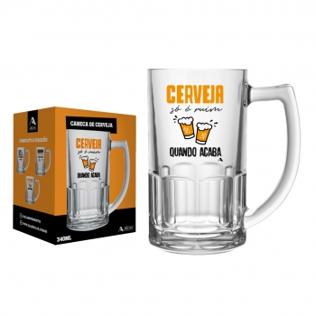 Caneca Cerveja Happy Beer Só É Ruim 340 ML