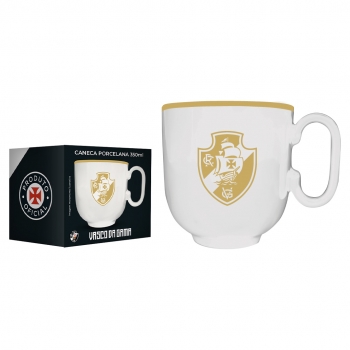 Caneca Porcelana Branca 350ML Vasco