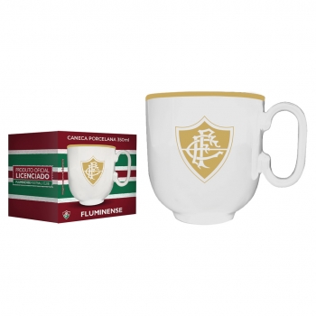 Caneca Porcelana Branca 350ML Fluminense