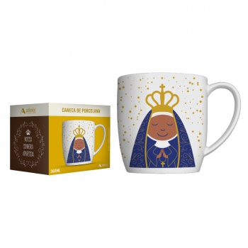 Caneca Porcelana Santinhos 290 ML - Nossa Senhora Aparecida